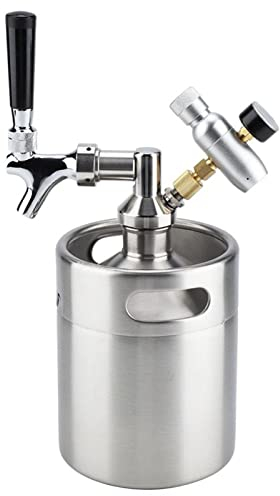 BUUNHI elaboración casera Grifo de 2L presurizado para el hogar, dispensador de cerveza artesanal, Mini sistema de barril de cerveza Growler doméstico en Bar