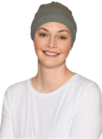 MIO HEADWEAR Chemo-Turban Damen Grau | OneSize Kopfbedeckung Sommer