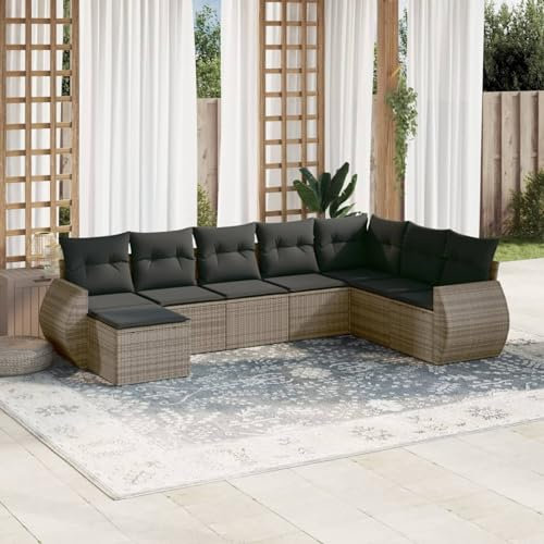 Festnight Garten Loungemöbel mit Stauraum Gartenlounge XXL Groß Lounge Set Rattan Sofa Outdoor Polyrattan Gartensofa Terrasse Terrassenmöbel Gartenmöbel Ecklounge Couch Sitzgarnitur