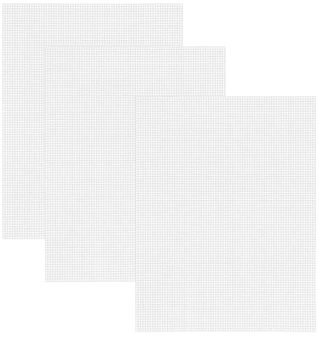 Allazone 3 Stück Plastic Canvas Sheets, 50 x 33cm Weiß Kunststoffgitter, Kunststoffgewebe Leinwandblätter für Stickereien, Bastelarbeiten, Strickhäkelprojekte, DIY Taschen, Aquarium Trennwände