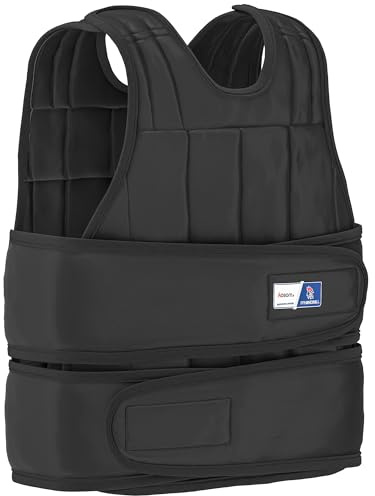 HOMCOM Gilet ponderato regolabile - Aosom.fr x FFHandball - gilet ponderato 20 Kg max. pesi removibili allenamento pesi esercizio boxe oxford nero