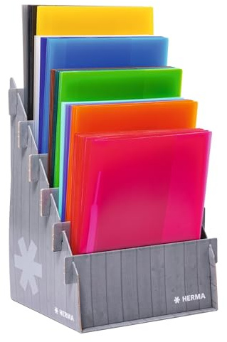 HERMA Schnellhefter A4 Transluzent Set, 45 Stück, Sichthefter aus Kunststoff mit Beschriftungsetikett, Einstecktasche & Metallheftzunge, Plastik Schnellhefter Sortiment für Schule & Büro