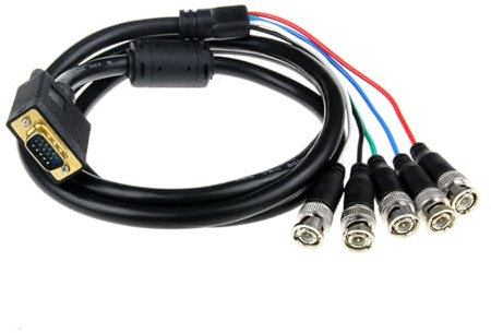 YiQinzcxg VGA To BNC Cable VGA To RGBHV High Resolution Coaxial Male To Male Connection Cord For Projectors And HDTVs