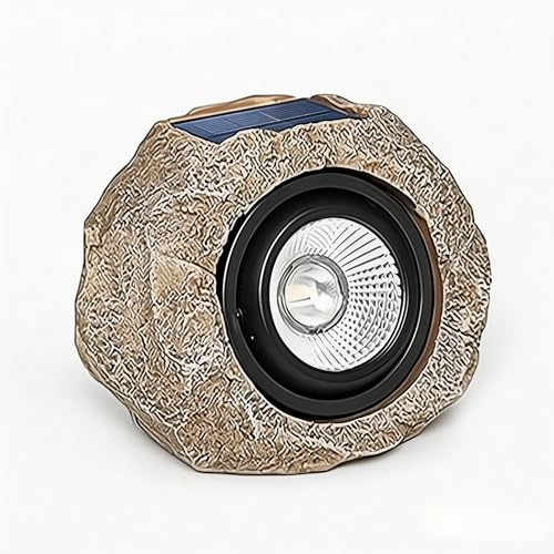 Solar Rock Lights Outdoor, Waterproof Stone LED Landscape Spotlights with Auto On/Off, Solar Lights for Garden, Pathway, Yard & Lawn