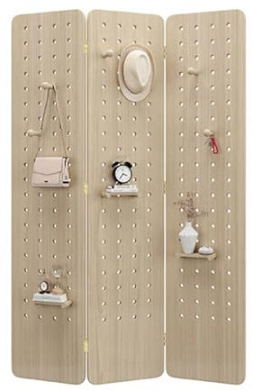 Genérico Estante de Almacenamiento de Pared de Tablero Perforado, Panel Divisor de ambientes de Tablero Perforado de 3/4 Paneles, mamparas de privacidad de Tablero Perforado Plegables, Pared divisori