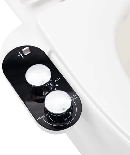 GLIGAM Bidet-Aufsatz für warmes Wasser, heißes und kaltes Bidet-Aufsatz, ultradünner, nicht elektrischer Bidet-Aufsatz für Front-/Heckwäsche, mit Druck- und Winkelsteuerung, einfach zu installieren