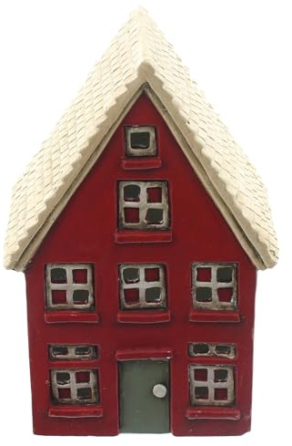 FRANK FLECHTWAREN LED-Haus Sweet red Home, Polyresin, warmweiße LED