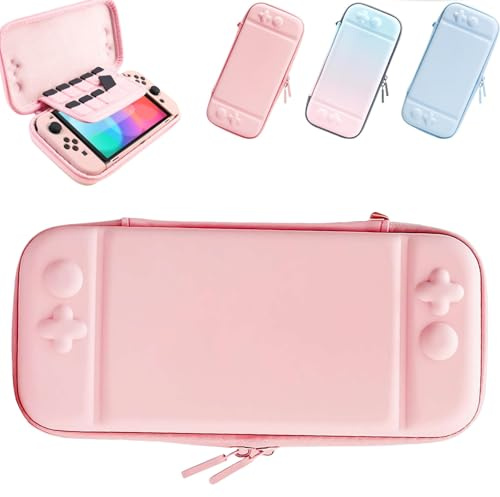 Premium Carrying Case for Switch 2 – Skin-Friendly Lightweight Storage Bag for Switch 2 – Dirt & Fingerprint Resistant, Holds 10 Game Cards, Portable Travel Case with Anti-Slip Design (Pink)