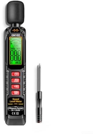 Tragbares Dezibel-Messgerät, digitales Schallpegelmessgerät, Handheld-DB-Meter, GN102 Schallmessgerät mit LED-Anzeige