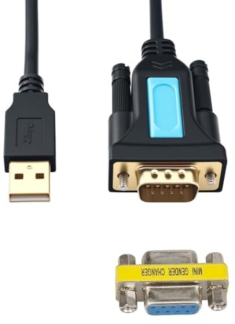 2m/6ft USB to Serial Adapter USB to RS232 Male DB9 (9-pin) Serial Cable with Female DB9 Connector Prolific PL2303 Chipset for Windows XP/7/8/10/11, Windows Vista, Mac OS 10.6 Above Linux Printer