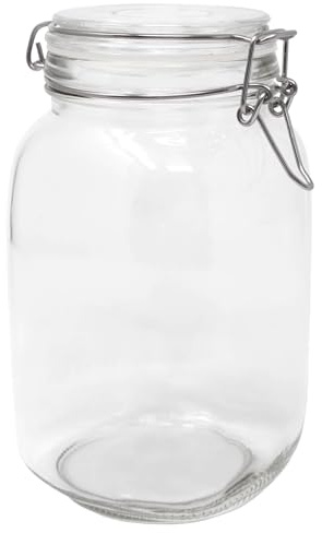 DistrEbution Einmachgläser 1500ml mit Bügelverschluss – 6er Set Drahtbügelgläser für Konservieren, Fermentieren & Einlegen – Luftdichte Vorratsgläser zum Aufbewahren