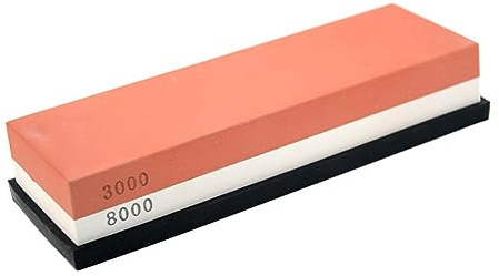 SHINEOFI Grit Double Sided Whetstone Sharpening Stone for Home Kitchen Restaurant Use Red and White Corundum Abrasive Sharpener Stone for Efficient Honing and Dull Blade Restoration