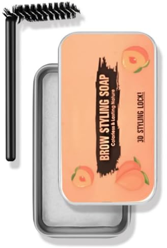 Smudge-Proof Clear Eyebrow Gel For Natural Brows,Eyebrow Soap,E-yebrow Setting Gel,Long-Lasting Styling Pomade With Quick-Dry Honey Peach E-yebrow Wax And Lightweight,Easy Shaping & Definition