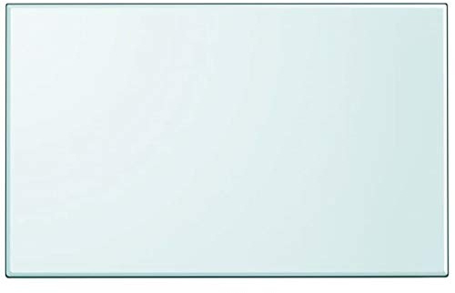 Mimdixy Plan de travail de cuisine, bureau rectangulaire, en verre trempé, 1000 x 620 mm, plateau de table gastro, pour bistro et tables hautes