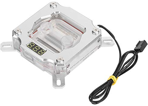 RASTKY Bloc de Refroidissement par Eau CPU Affichage Efficace de la Température PC Waterblock pour les Passionnés D'informatique Cuivre + PMMA + Aluminium