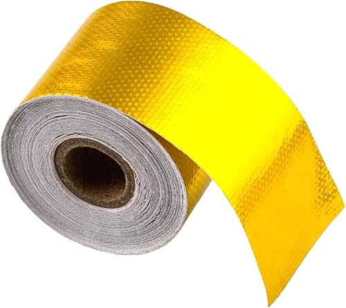 Rurbeder Aluminiumfolie Hitzeschild Band, 10M x 5cm Gold Auspuff Dichtband, Selbstklebendes Hitzeschildband, Auto Hitzeschutzschlauch Auspuffband Hitzebeständig bis zu 850°F, Auto für Motorrad Krümmer
