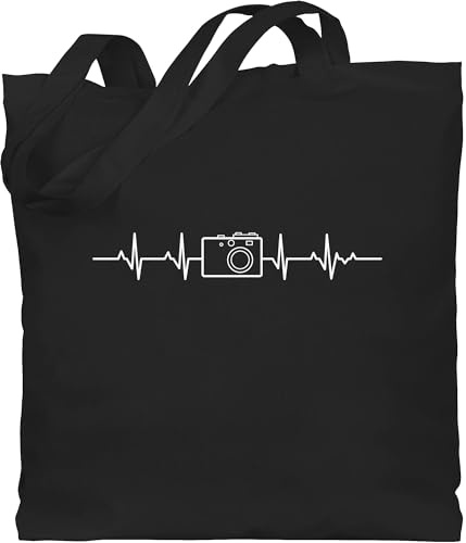 Shirtracer - Baumwolltasche - Geschenke - Herzschlag Foto Kamera Fotografen Geschenk Hobbyfotografen Fotografin Fotografie