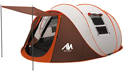 AYAMAYA Pop Up-tält, 6 personer, lätta pop-up tält för camping med vestbul, dubbla lager, vattentät, omedelbar installation, popup-tält, storfamilj, camping, tält strand, pop-up tält utrymme för