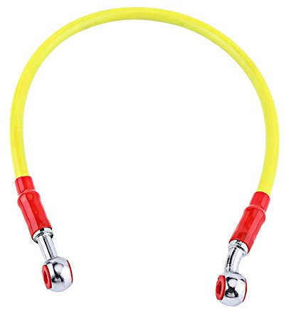 Tubo flessibile olio freno moto universale Tubo linea carburante Raccordo acciaio inossidabile intrecciato 45/90cm(45cm-Giallo)