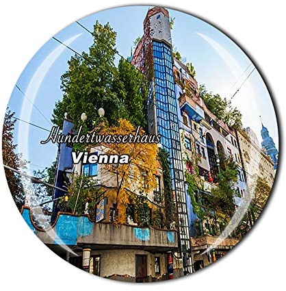 Hundertwasserhaus Vienna Austria Kühlschrankmagnet, Reise-Souvenir, Geschenk, Zuhause, Küche, Kühlschrankdekoration, Magnetaufkleber, Kristall-Magnet-Kollektion