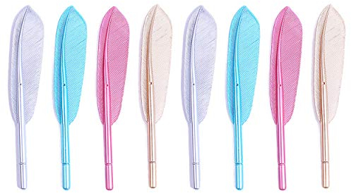 Liitata Feder Kugelschreiber Gel Ink Rollerball Pen Kreativer Schwarzer Gelstift für Schüler Schulbürobedarf - 8 Stk 4 Farben
