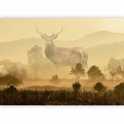 murando Fotomurales autoadhesivos Ciervo Abstracto 98x70 cm Papel Pintado | Decoración de Pared Murales Pegatina decorativos adhesivos 3d Fotográfico Naturaleza Niebla Botanica Bosque