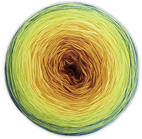 Farbverlaufsgarn Bobbel 4-fädig 1000m, Woolly Hugs Bobbel Cotton XXL color 606, zum Stricken oder Häkeln, 250g