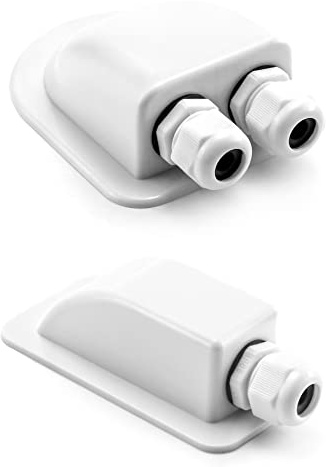QWORK® Pssacavo per Tetto, IP68 Impermeabile 2/1 Cavo di Ingresso Resistente agli Agenti atmosferici, per Camper Caravan Barca Solare, passacavo ABS, 2 Pezzi