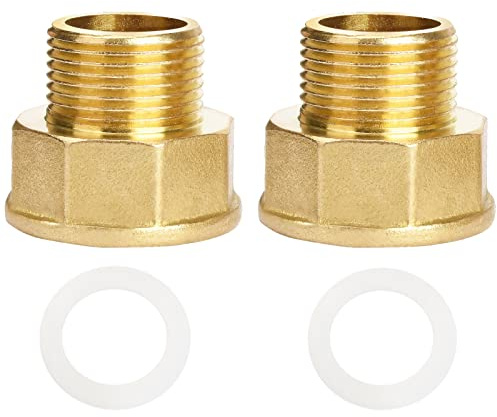 Reduzierstück 3/4 auf 1 Zoll aus Messing, AG/IG Reduzierverlängerung,2St Reduzierverlängerung Reduzierstück (3/4 Zoll Außen x 1 Zoll Innen) Gewinde/Messing Fittings