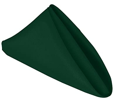 WedDecor Table Napkins Polyester 20 Inch Dining Table Napkins for Wedding, Banquet, Home, Hotel, Party, Events, Christmas, Hemmed Edges Lightweight & Machine Washable, 6pcs, Hunter Green