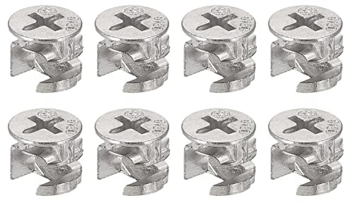 sourcing map Cam Lock Nut for Furniture, 8pcs 11.8x9.9mm Joint Connector Locking Nuts Furniture Connecting Cam Fittings
