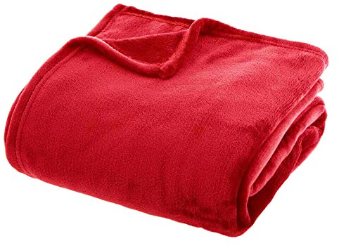 Generico Plaid Coperta Soffice Pile Caldo Letto Divano Colori Moderni Mod.PLAID MORBIDO 160X210 ROSSO