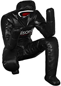 Lisaro Judo Dummy napp storlek 180 | MMA Grappling Dummy BJJ brottning | självförsvar träning vinyl | Ofylld | Grå