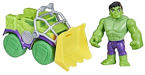 SPIDEY AND HIS AMAZING FRIENDS Marvel Hulk Schmetter Truck, Action-Figur mit Fahrzeug und Accessoire, Vorschulspielzeug