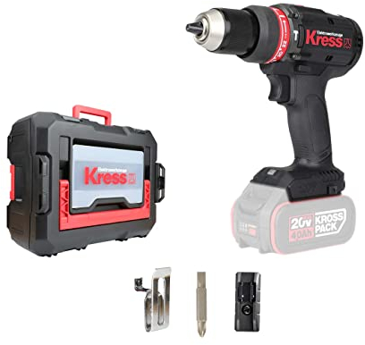 Kress 20V Akkuschlagbohrschrauber zum Bohren in Holz, Metall, Kunststoffen, 70Nm, ohne Akku und Ladegerät, Stapelbox