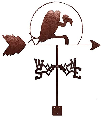 EICOFF Hausdekoration, Windfahne, Wetterfahne, zur Befestigung im Garten, Hofdekoration, Outdoor-Edelstahl-Geier-Wetterhahn, Bauernhof-Szene, Windrichtungsanzeiger für Garten, Terrasse, Hof, Orname