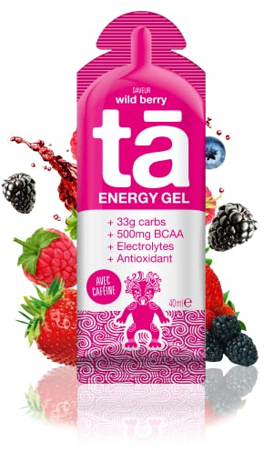 TA ENERGY - Gel Energétique - Wild Berry x12 - Energie - Sodium - BCAA - Antioxydants - Cafféine - Idéal pendant les activités sportives 133Kcal