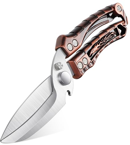 Japaknives Heavy Duty Poultry Shears,Detachable Kitchen Scissors for Chicken|Meat|Fish,Sharp Kitchen Shears with Serrated Edge,Stainless Steel Cooking Scissors for Thanksgiving Christmas (Bronze)