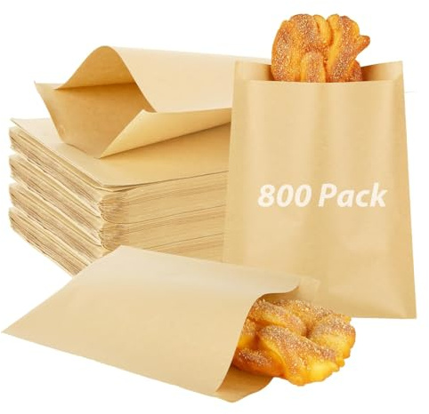 GBACHOOSE 800 Pack Wax Paper Sandwich Bags 8x6 inch Wax Paper Bags, Greaseproof Bag Paper Cookie Bags Bakery Wax Bag for Food, Sandwich, Snacks, Cookie, Candies and More