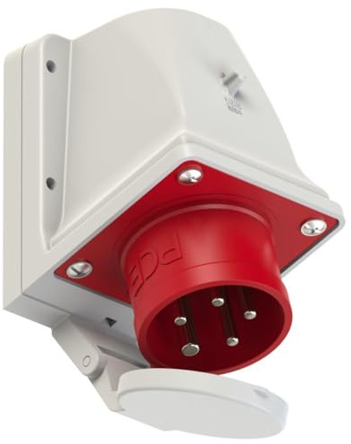CEE Steckdose Stecker Kupplung Starkstrom Drehstrom Anbausteckdosen Wandstecker PCE CEE-Wandsteckdose 16A/32A/63A 6h IP44/IP67, TYP:CEE-Wandgerätestecker 16A 5p 6h IP44 mit Deckel