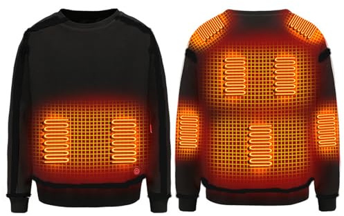 Battnot Beheizbare Hoodie Damen Beheizbare Pullover Herren Damen Langarm Baumwolle Beheizte Kapuzenpullover USB Elektrisch Beheizbare Sweatershirt mit Kapuze Erwachsene Bluse Tops Mantel mit Heizung