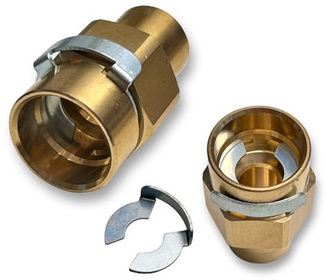 M&M Smartek Messing Schlauchadapter 10mm, M22 AG/IG & 1/4 Zoll IG | Messinganschluss mit 10mm Stecknippel und 1/4 Zoll Innengewinde, belastbar bis 250 bar und 93°C für Hochdrucksysteme.