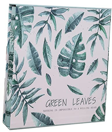 Cabilock Album Fotografico Con Motivo A Foglie Verdi 6 Pollici Pagine Inserite Per Autografi