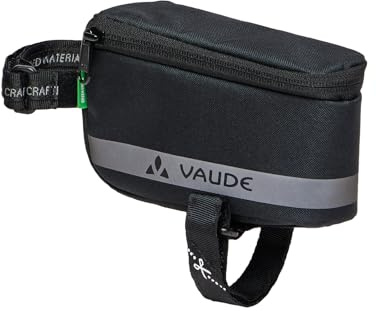 Vaude Top Tube Bag cykelväska, svart – Återvunnen Polyester, Reflekterande Detaljer