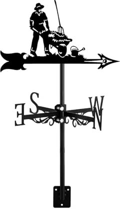 Dekorative Wetterhahn Schwarze Metall Windfahne Garten Mount Yard Edelstahl Pferde Pflug Kühe Farmer Wetterfahne Bauernhof Dauerhafte Szene, Style 4
