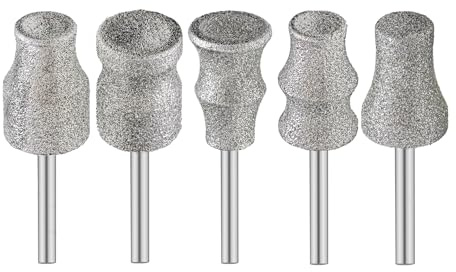 Diamond Dog Nail Grinder Bits - FOCSTOL Diamond Rotory Bit for Dogs&Pets, 5pcs 1/8'' Rotary Nail Grinder Bits for Animals Nail Care (Type A+B+C+D+E)
