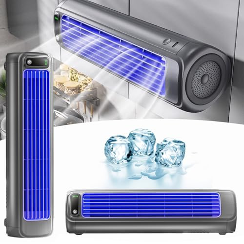 Outfany Cooling Ace - Aire acondicionado Mini Aire Acondicionado Portatil, Libiyi Cooling Ace, Shirem Cooling Ace, ventilador de torre portátil de escritorio - 3 velocidades, carga USB (azul)