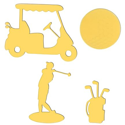 Golf Set Gold Colours Cake Charms Acrylic Birthday Cake Topper Decorations!!!