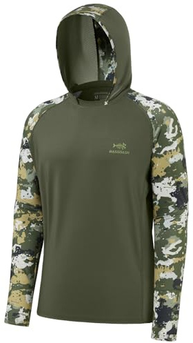 Bassdash UV Shirt Herren Kapuzenpullover UPF 50 Sonnenschutz Camo Funktion Hoodie UV-Schutz Langarm Angeln Shirt Atmungsaktiv