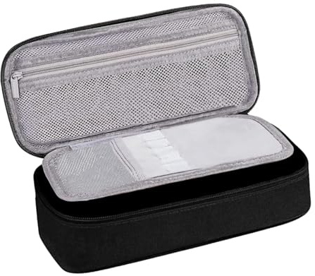TPTGIAR Federmäppchen Große, Oxford-Stoff Mäppchen Teenager, Tragbares Federmappe Mädchen Jungen, Multifunktionales Pencil Case mit Transparentes Schwarz Federtasche für Haus Schulsachen Büro